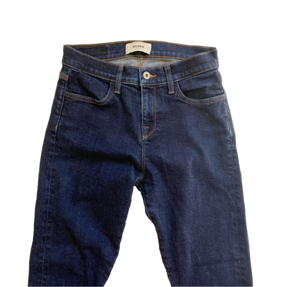 BALDWIN Kansas City Karlie High Rise Cropped Skinny Jeans in Dark Blue - Picture 4 of 13